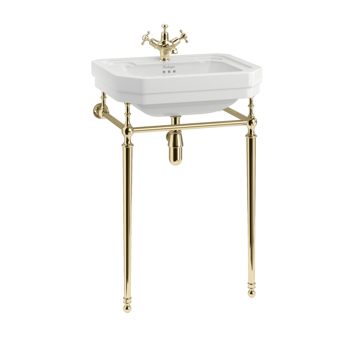 Burlington Victorian tvättställ 56 cm med ställning i gold