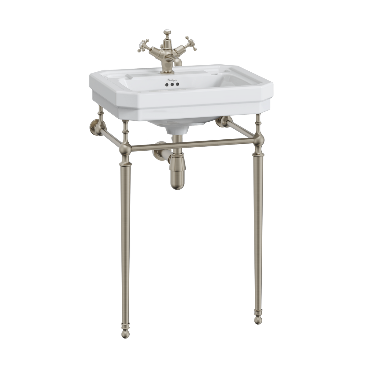 Burlington Victorian tvättställ 56 cm med ställning i matt nickel