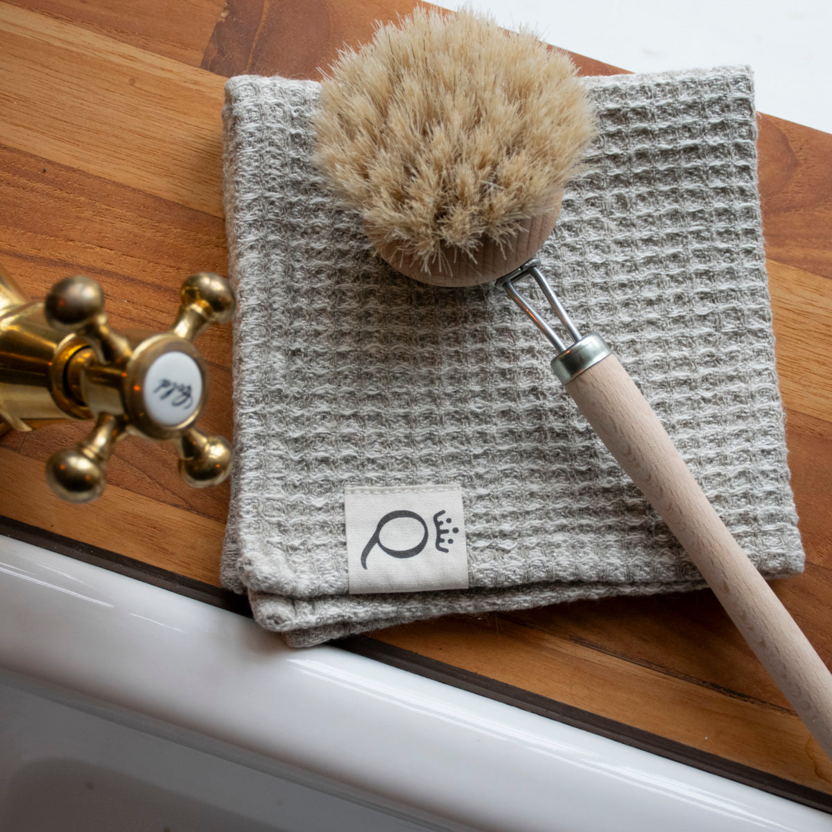 Waffel-Spültuch aus Leinen Qvesarum 26x26 cm