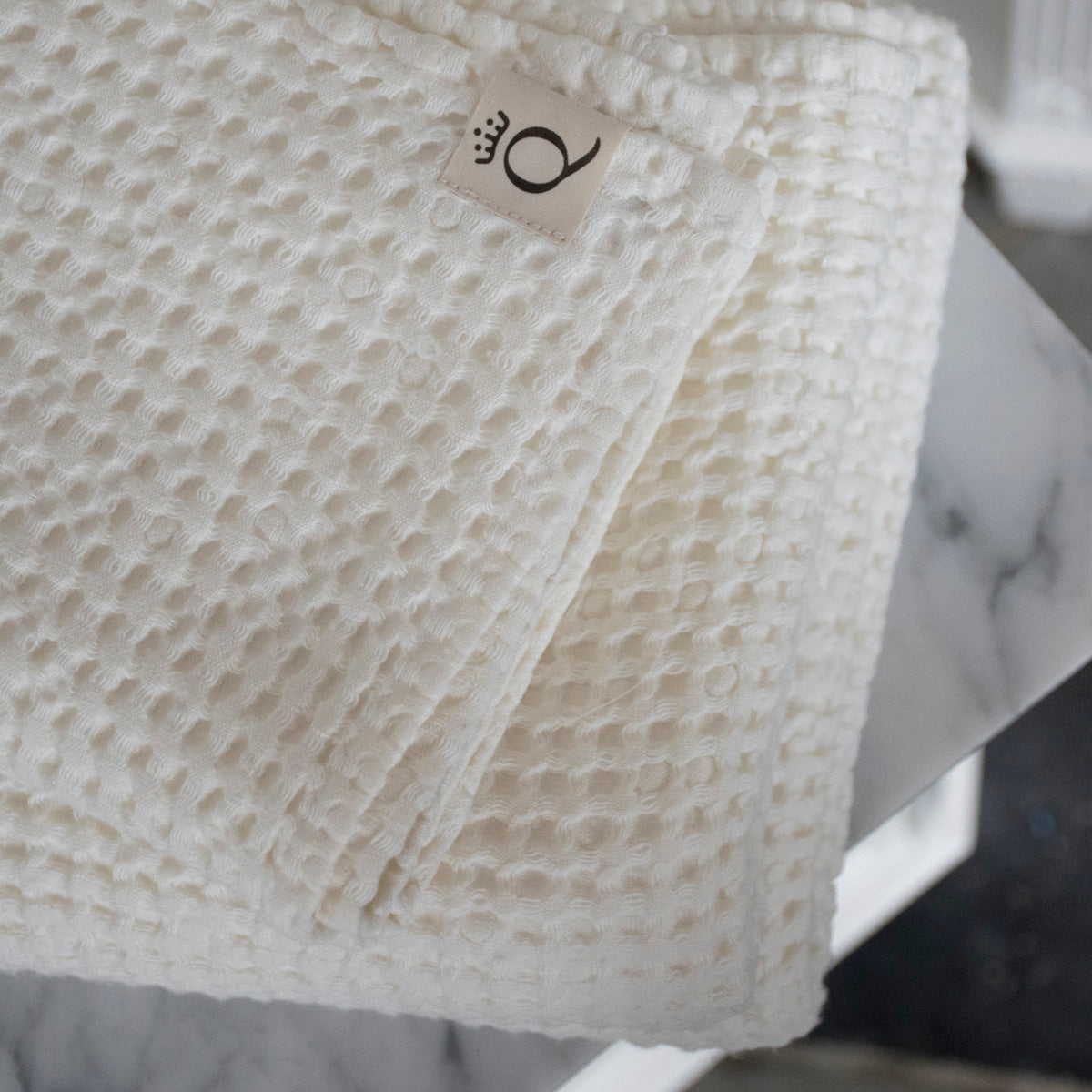 Vaffelbadehåndklæde Sandhammaren naturhvid 100x140 cm