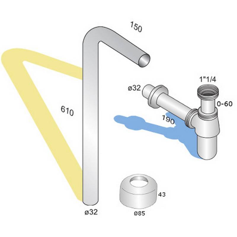 Siphon-Paket Tradition, Bodenrohr