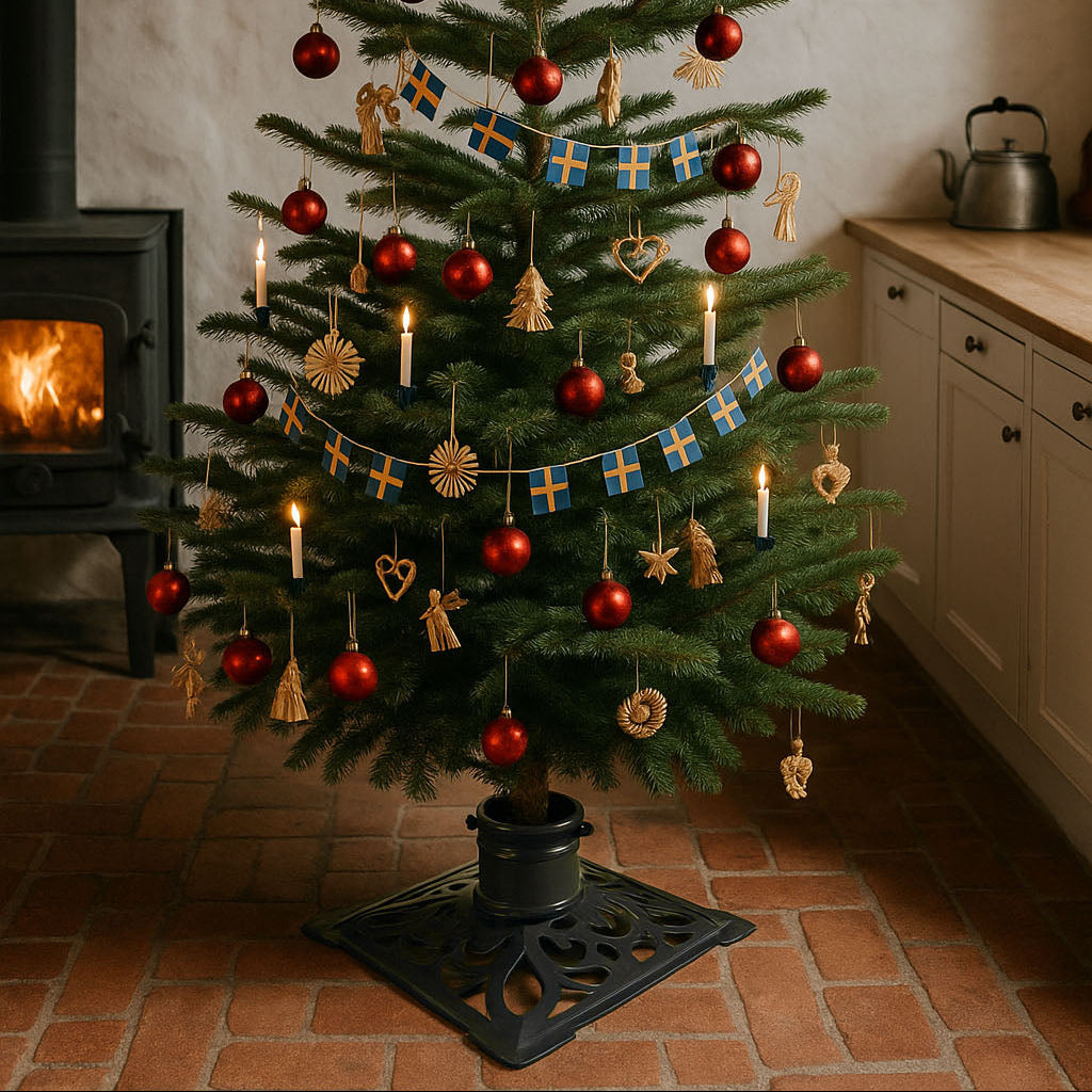 Julgransfot Eva svart aluminium