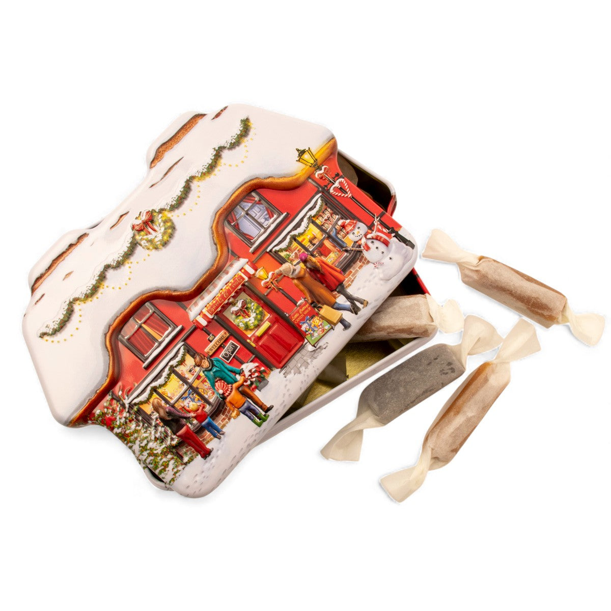 Plåtburk med hemkokta kolor (julblandning)