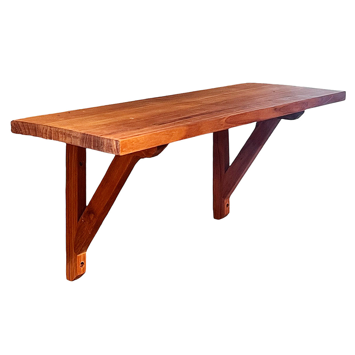 Hylla i teak 2 konsoler + hyllplan 90 x 23 cm