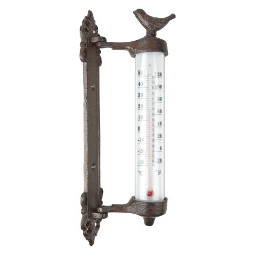 Väggtermometer i gjutjärn 30 cm med svängbart fäste