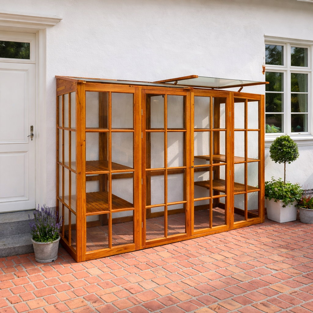 Väggväxthus oljad mahogny stort