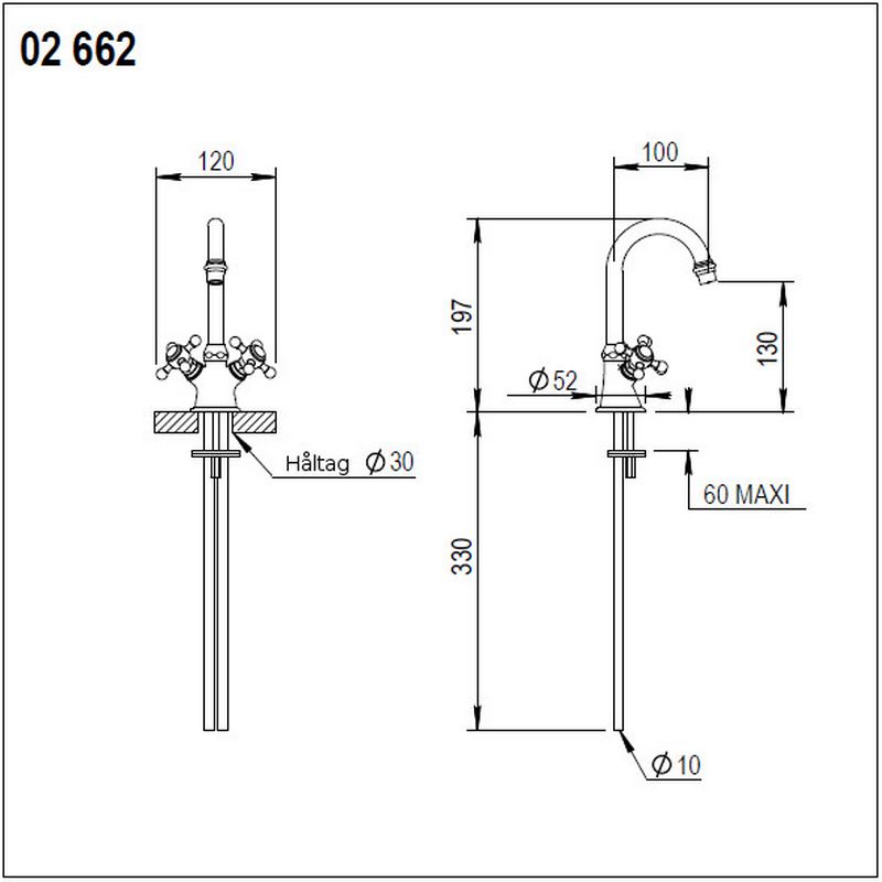 Horus Mini-Waschtischbatterie Messing