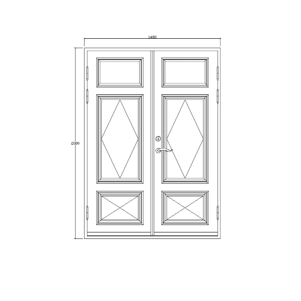 Christinehof pardörr teak 1480x2080 mm