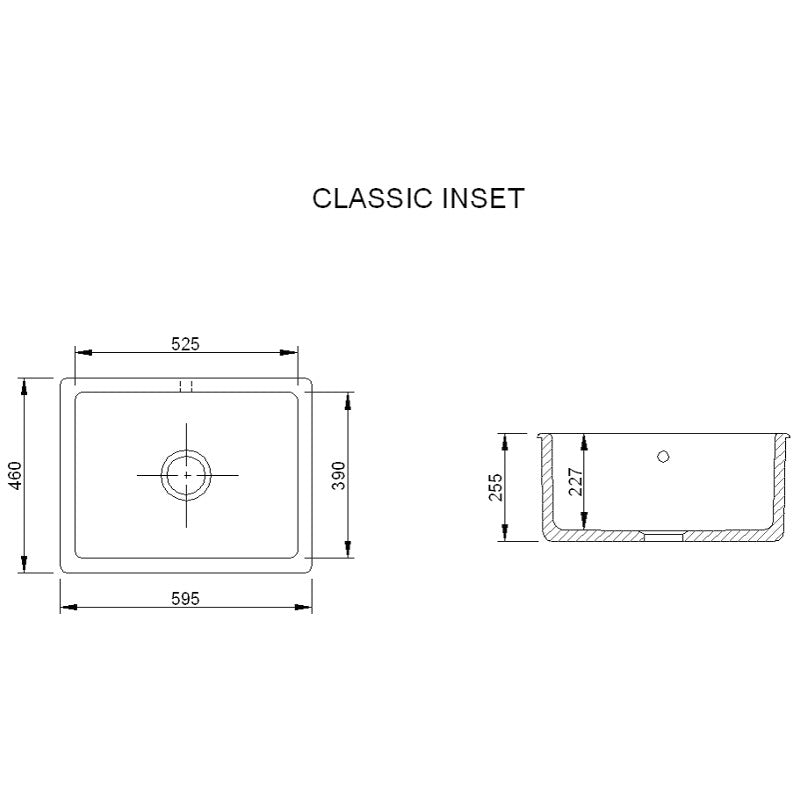 Diskho i porslin Shaws Classic Inset 600