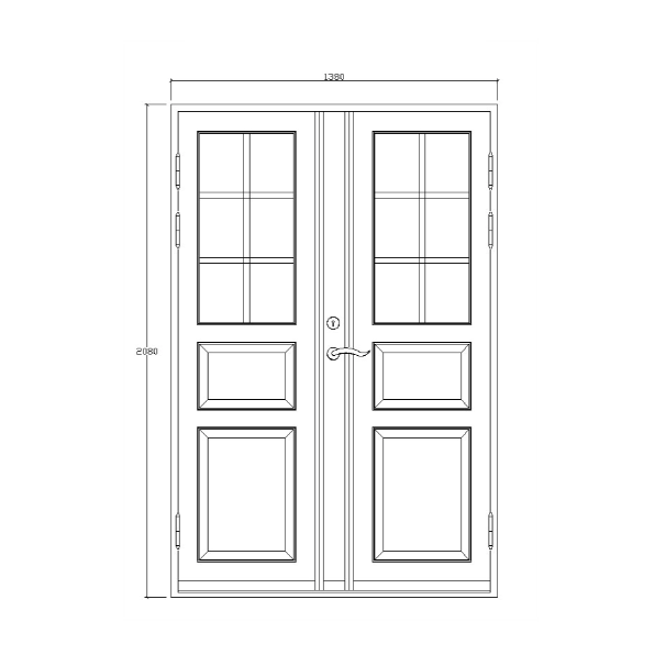 Kivik pardörr oljad teak 1480x2080 mm