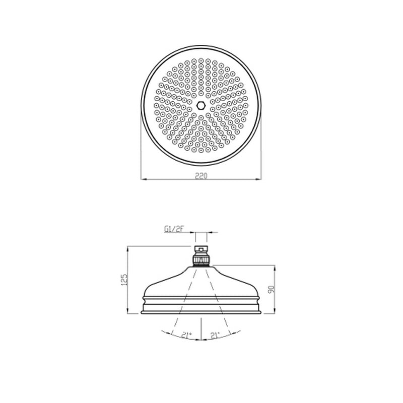 Maxima Classic taksil 22 cm krom