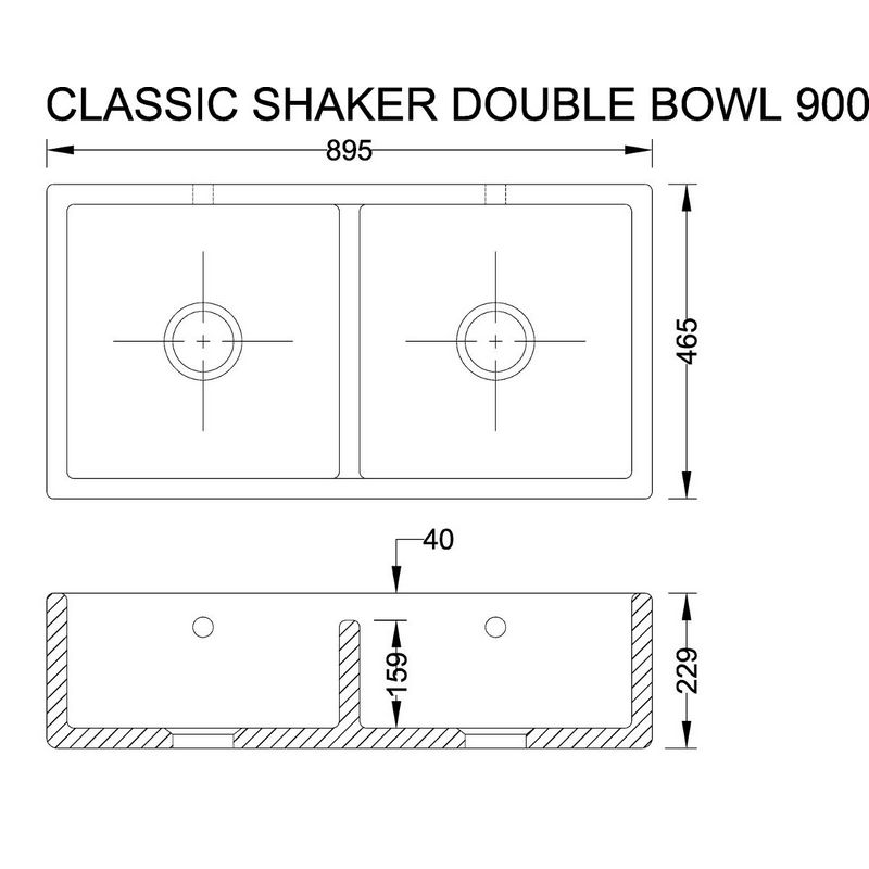 Dubbel diskho i porslin Shaws Classic Shaker 900