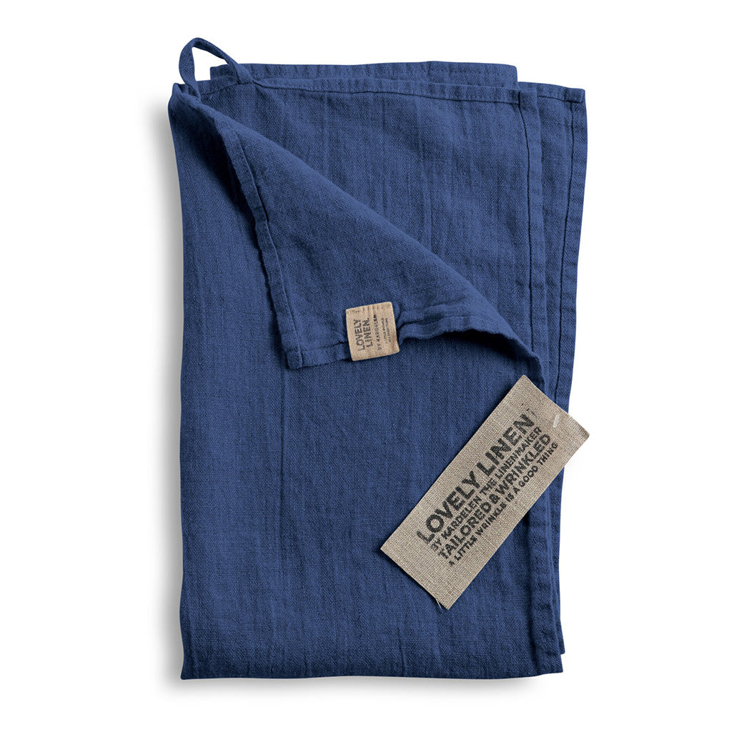 Linnehandduk Denim blue