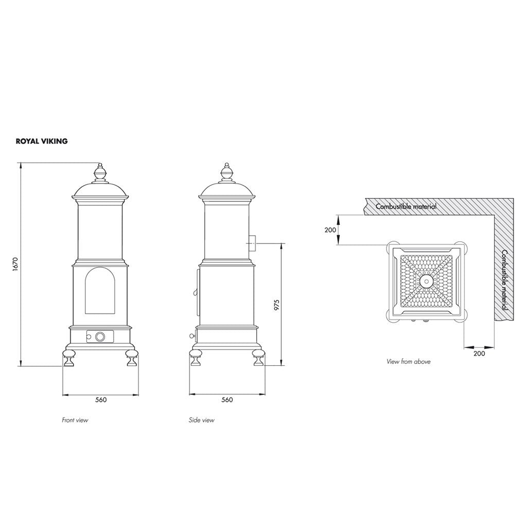 Kamin Royal Viking Svart