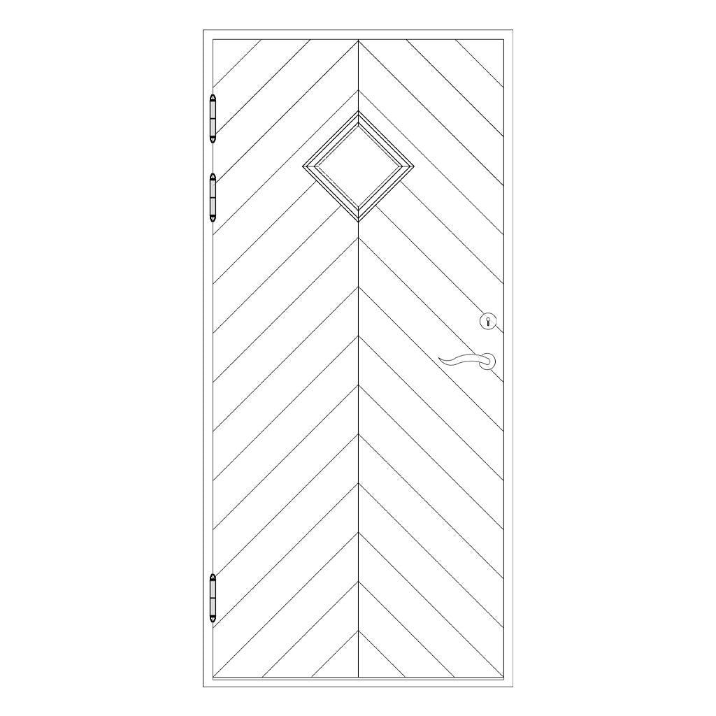 Skillinge enkeldörr vitmålad 980x2080 mm